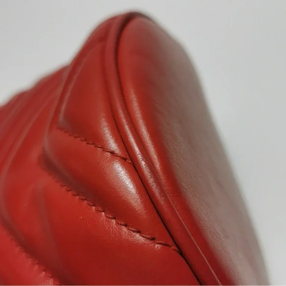 Gucci Red and Gold Mini Bag with Chevron Quilting - Picture 12 of 14